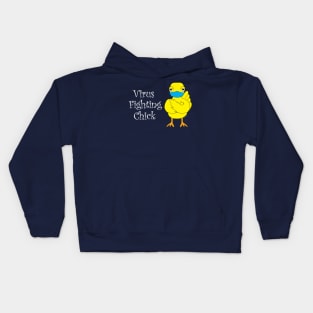 Virus Fighting Chick Side White Text Kids Hoodie